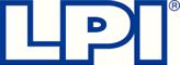 a blue and white logo for lpi on a white background .
