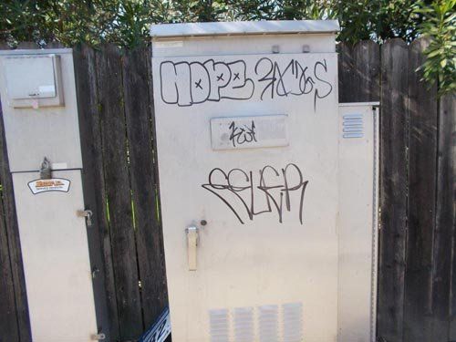 Pressure Steam Cleaning Services — BEFORE - Vandalism on Steel Container in Citrus Heights, CA