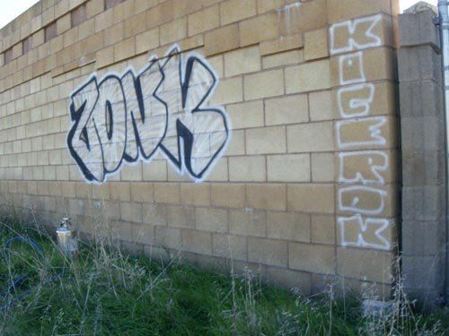 Power Washing — BEFORE - Brick Wall Graffiti in Citrus Heights, CA
