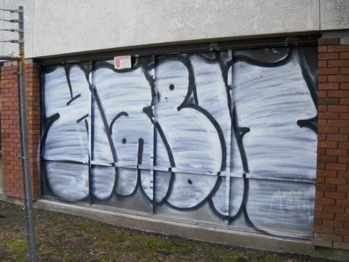 Pressure Washing and Cleaning — BEFORE - Window Graffiti in Citrus Heights, CA