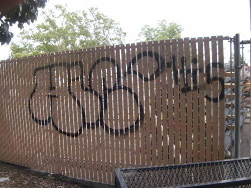Residential Steam Cleaning Services — Graffiti on Wooden Fence in Citrus Heights, CA