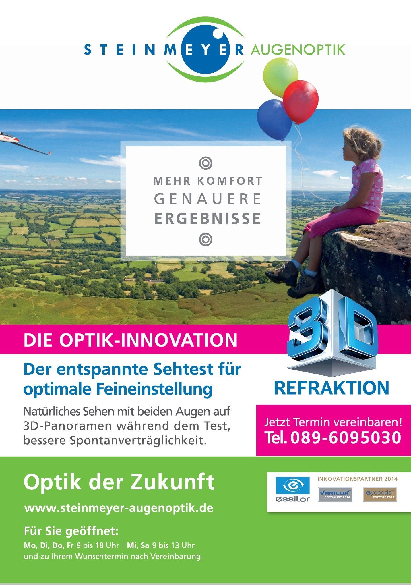 Ein Mädchen sitzt auf einem Felsen, im Hintergrund sind Luftballons zu sehen.