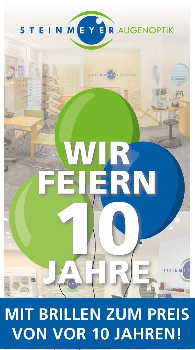 A poster that says wir feiern 10 jahre
