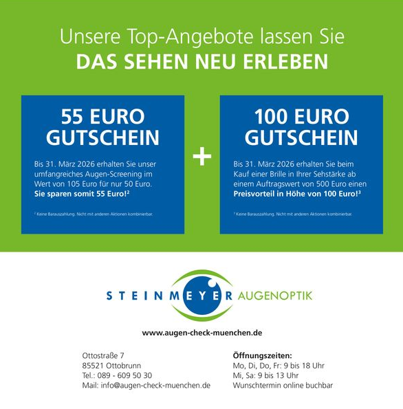 An advertisement for profi-augen-check machen and 10 % gutschein sichern