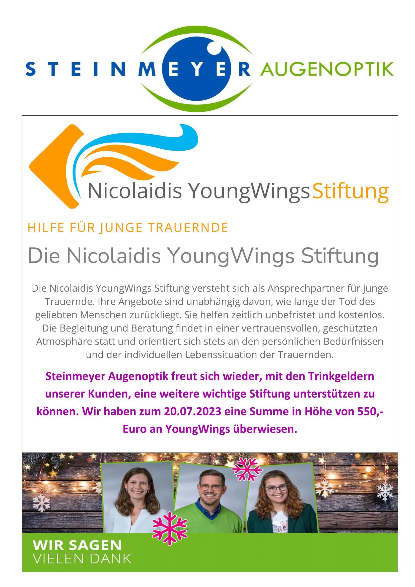 Ein Flyer für eine Firma namens Steinmeyer Augenoptik