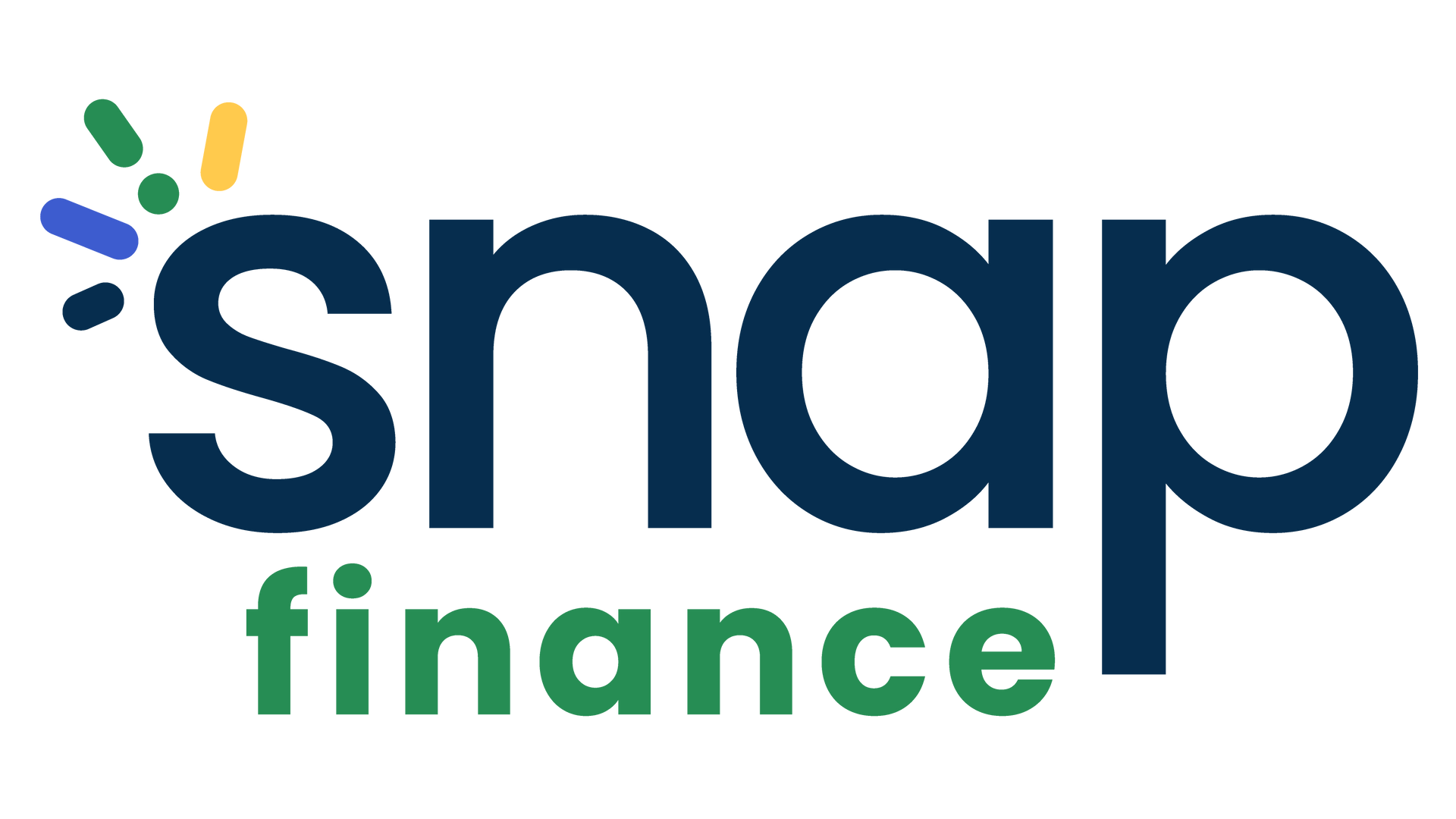 a blue and green logo for snap finance