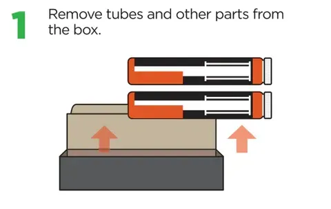 a diagram showing how to remove tubes and other parts from a box .