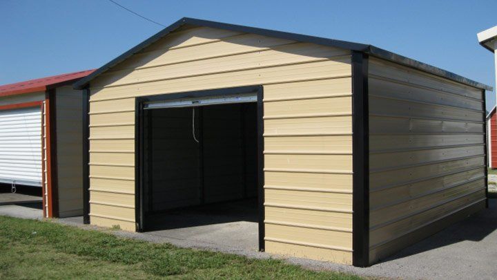 Texwin Steel Garage Tan & Green