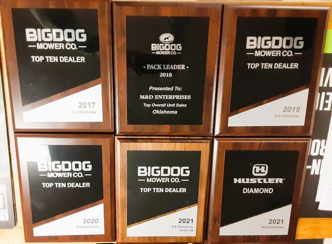 A bunch of plaques that say bigdog on them