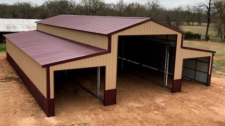 Texwin 3 Garage Door Barn Tan & Red