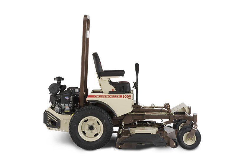 a brown and white grassstopper 300v lawn mower