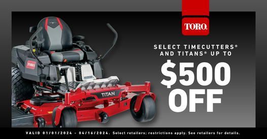 a toro lawn mower is on sale for $ 500 off .