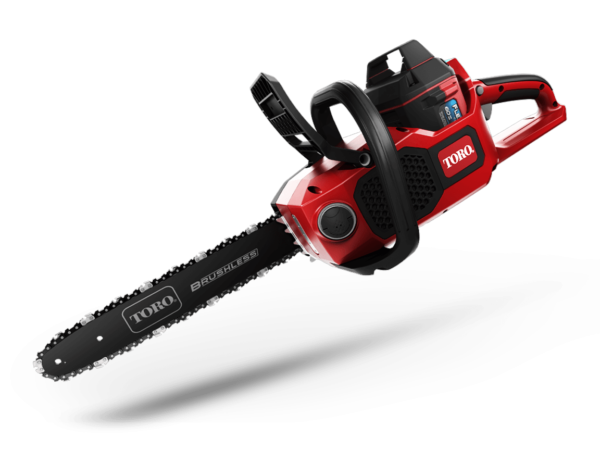 a red toro chainsaw is sitting on a white surface