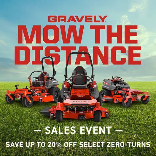 A gravely lawn mower is being sold for $ 650 off
