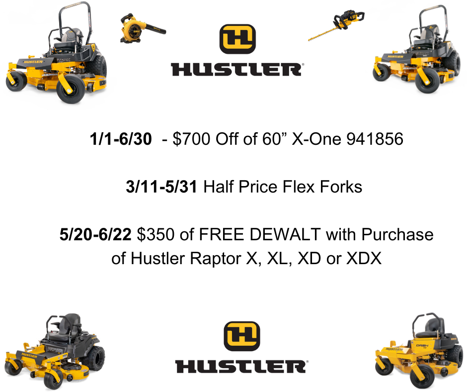 Hustler mower sale sheet