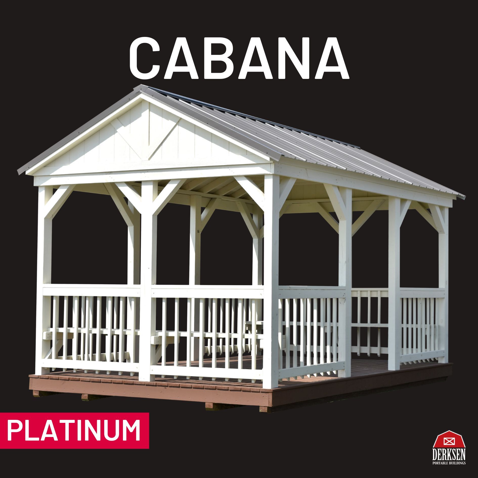 a white gazebo with the word cabana on it