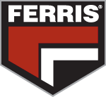 The logo for ferris is a red and black shield with a white arrow.