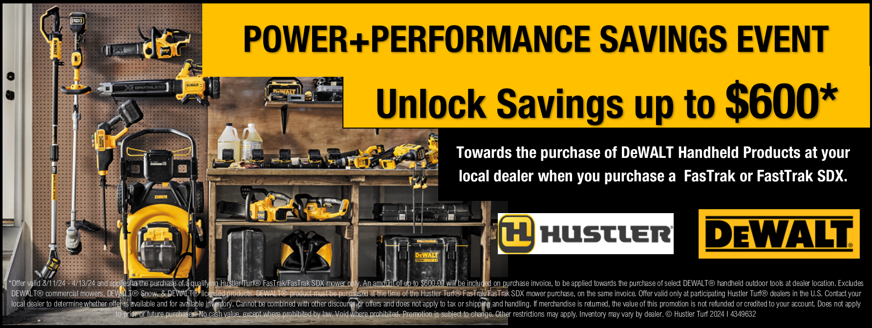 an advertisement for dewalt tools that says unlock savings up to $ 600