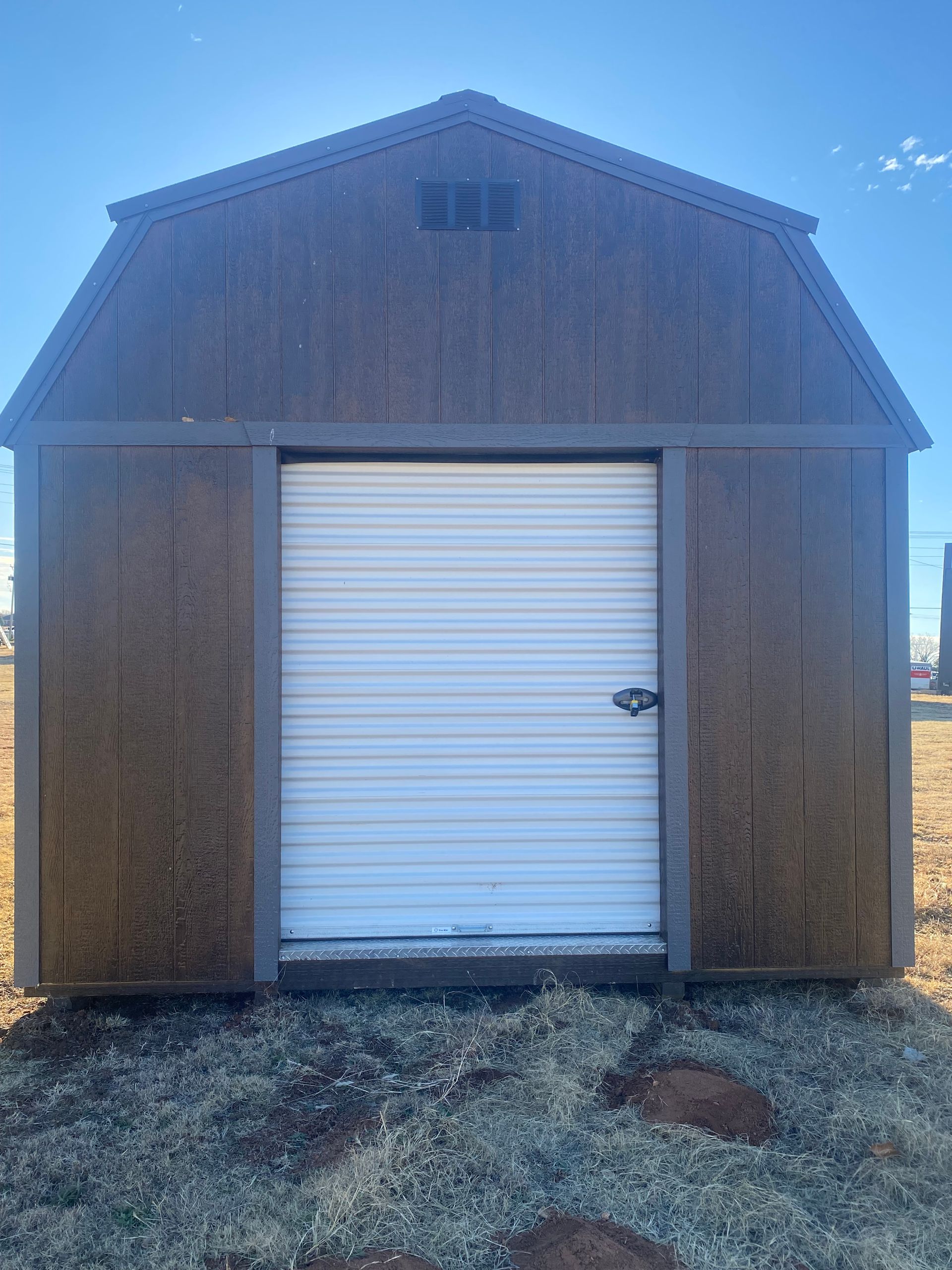 Pre-Owned 12x16 Lofted Barn Cabin
w/ Electrical Package & 5ft Roll-up Door