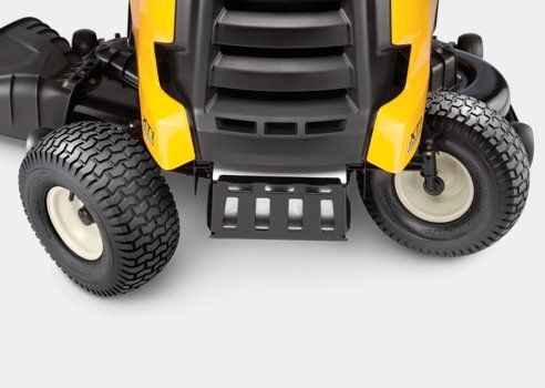 a close up of the front of a cub cadet tractor