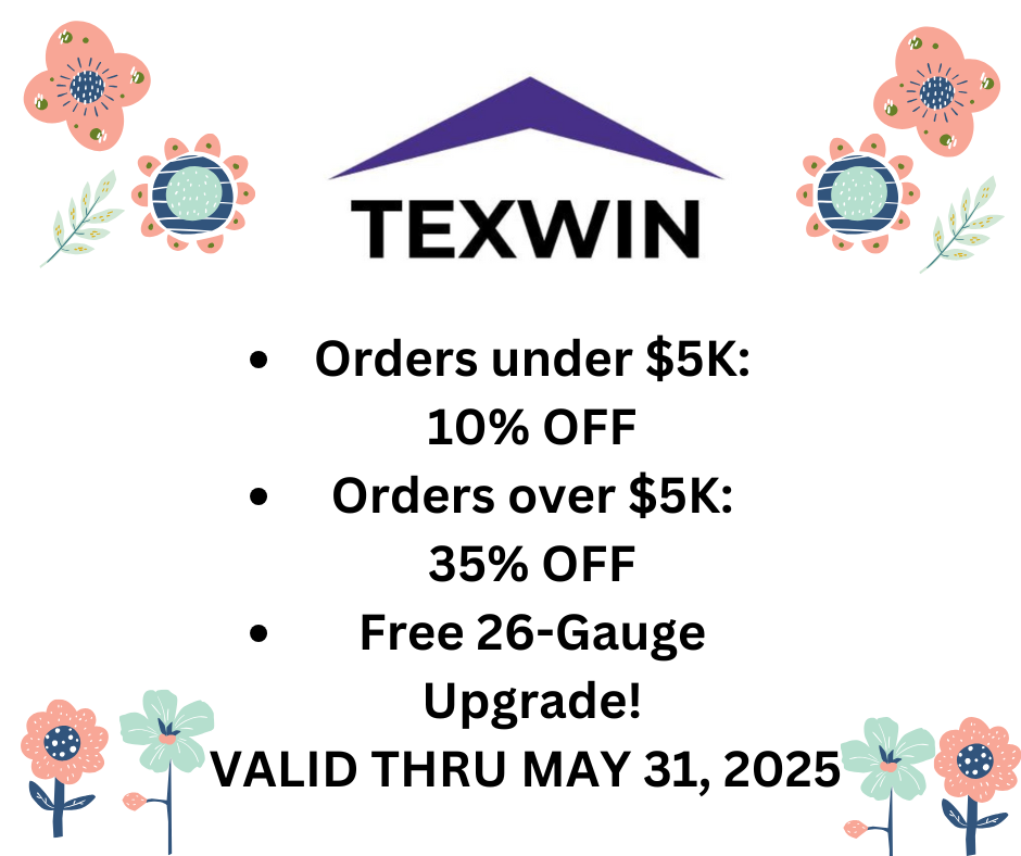 Texwin carports garage barns is offering a christmas promotion for orders under $ 5k.