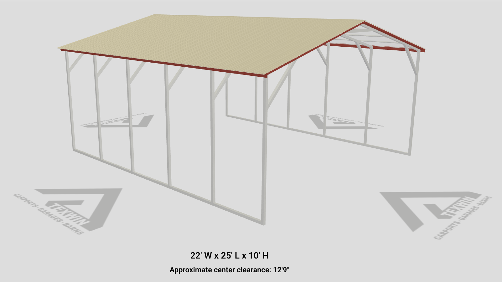 22'x25'x10' Texwin Carport
