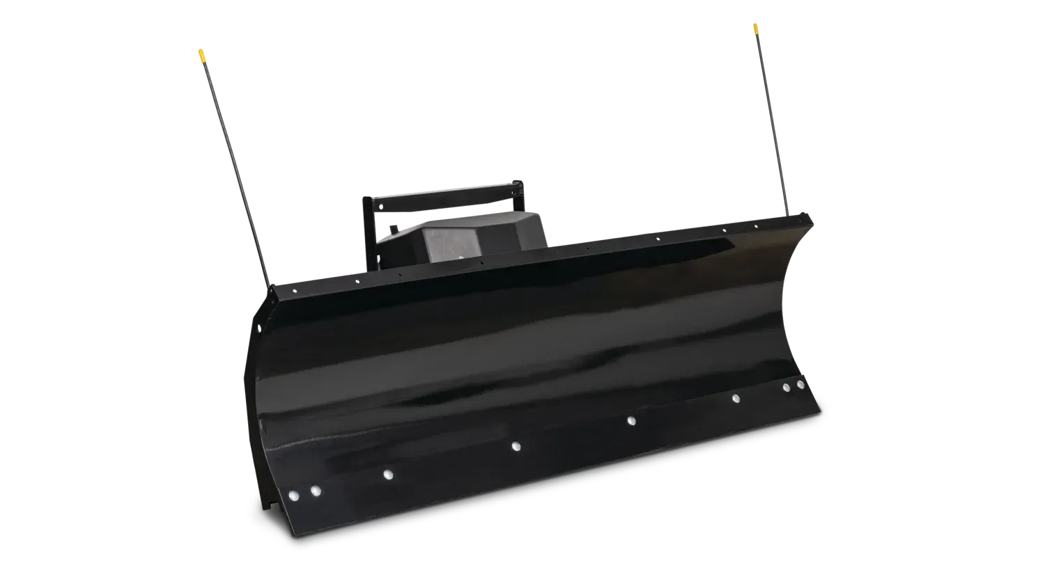 A black snow plow on a white background