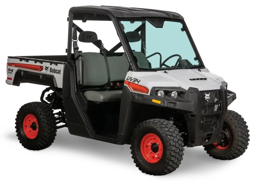 a bobcat utility vehicle is shown on a white background .