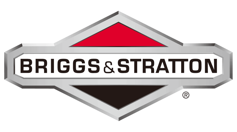 The logo for briggs and stratton is a red , black and white logo.