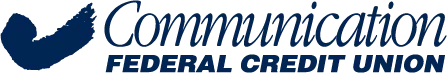 a blue logo for the Communication federal credit union