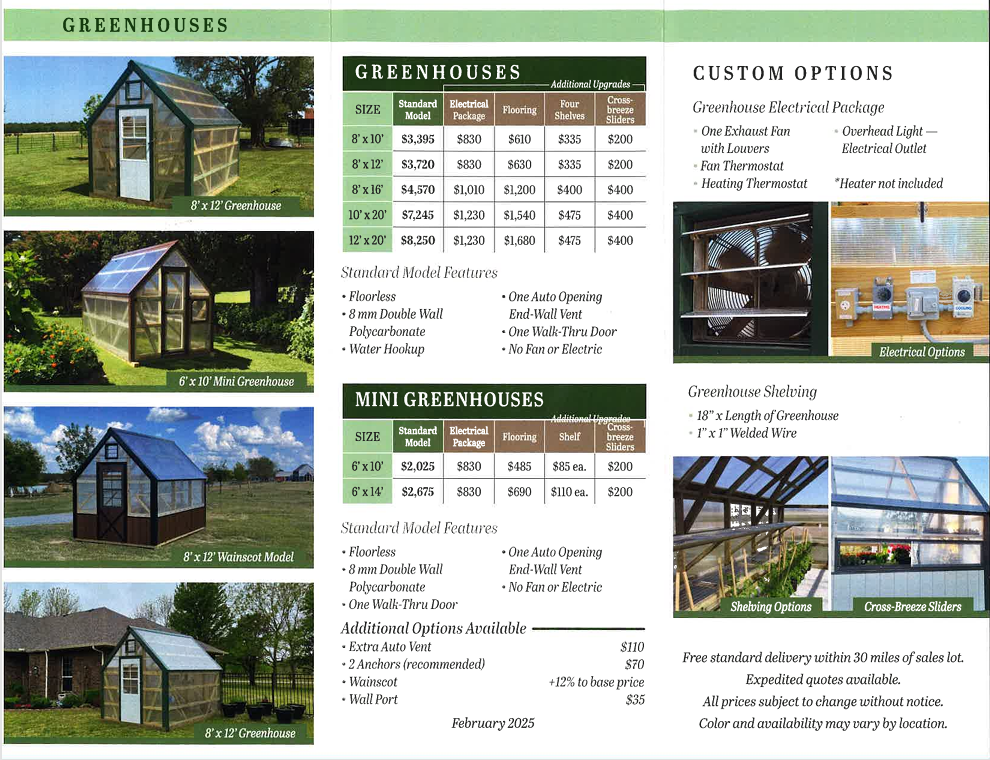 Greenhouse Pricing