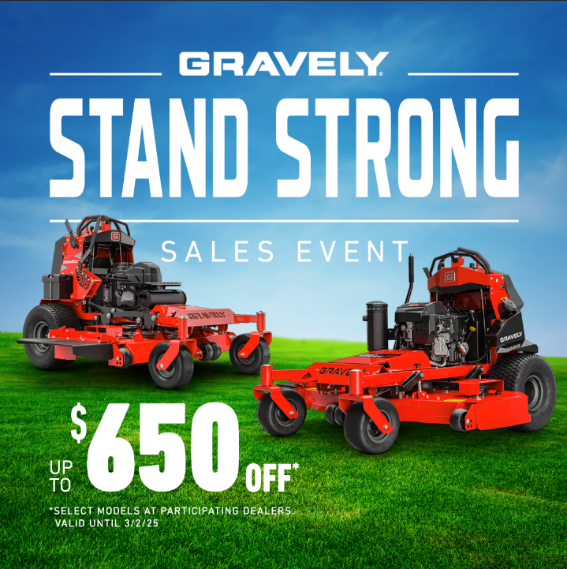 A gravely lawn mower is being sold for $ 650 off