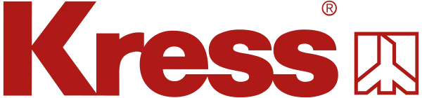 A red kress logo on a white background