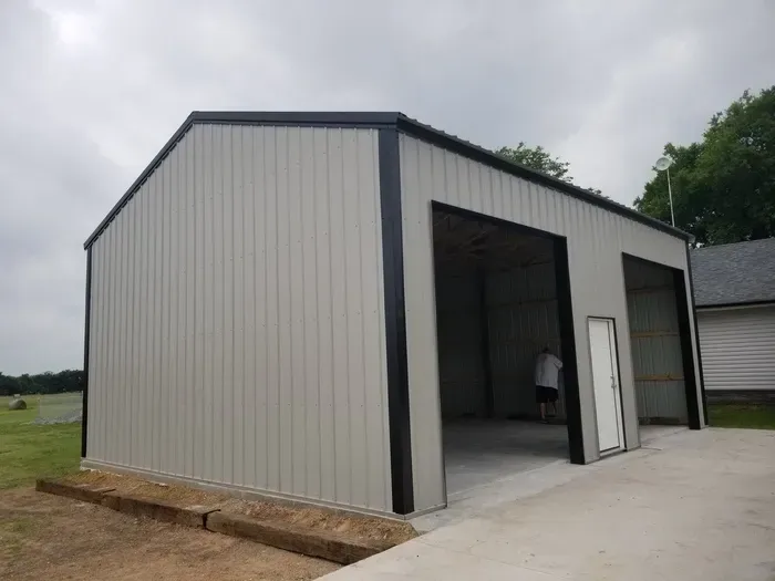 Texwin Custom Metal Garage With 2 Garage Doors