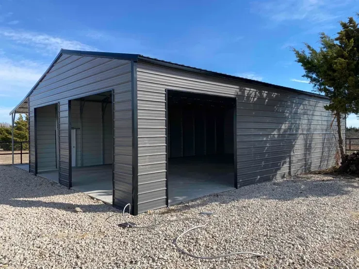 Texwin Custom Metal Barn With 3 Garage Doors