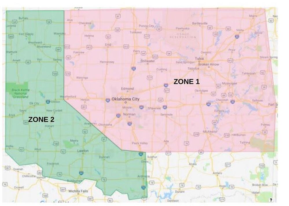 Hausner's Delivery Storm Shelter Zones