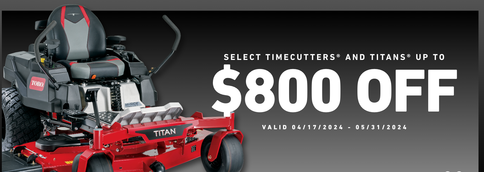 A toro lawn mower is on sale for $ 500 off