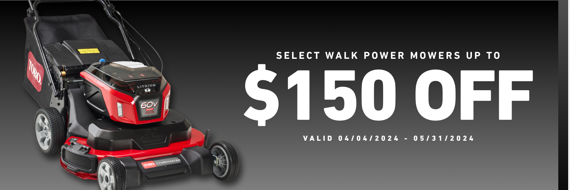 A toro lawn mower is on sale for $ 500 off