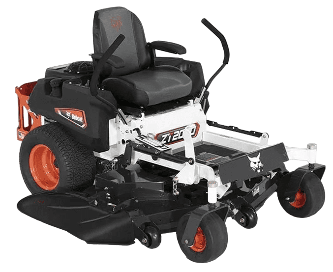 A bobcat zero turn lawn mower is shown on a white background.