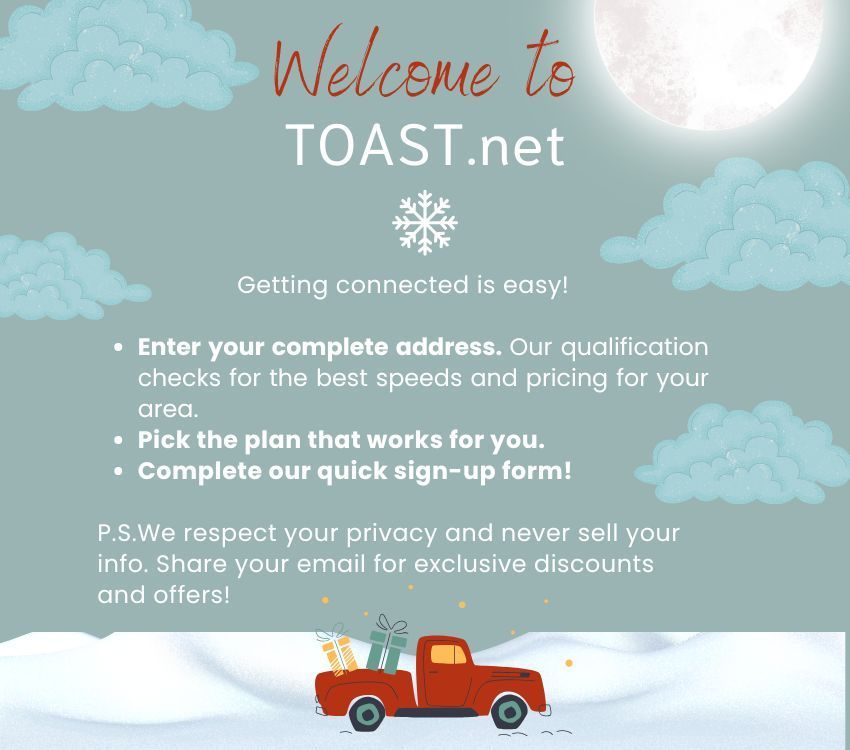 New fiber speeds and pricing at TOAST.net Internet.