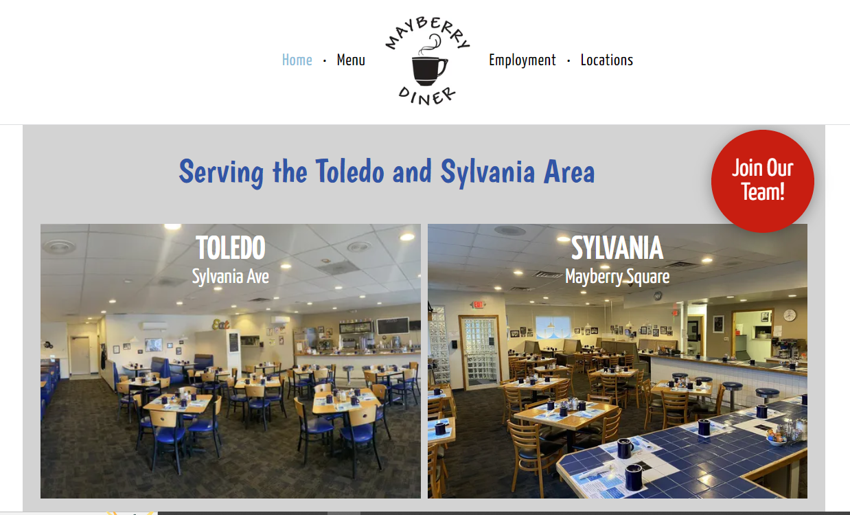 Mayberry Diners Website