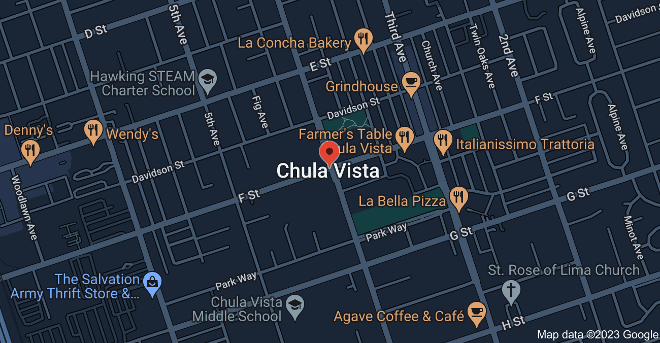 Chula Vista, California Map 1 - Serviced By Dana Logsdon Roofing & Solar