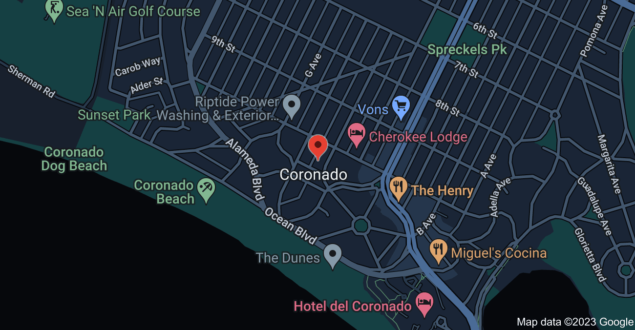 Coronado California Map 2 - Serviced By Dana Logsdon Roofing & Solar