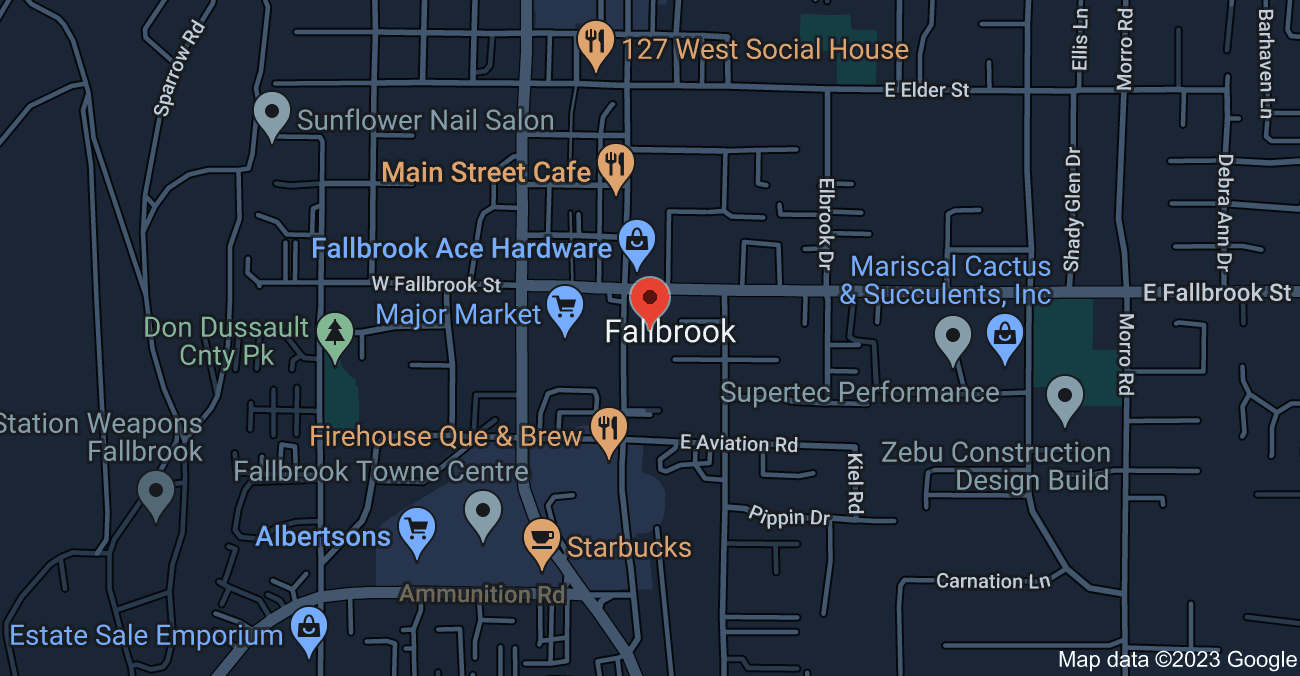 Fallbrook, California Map 4 - Serviced By Dana Logsdon Roofing & Solar