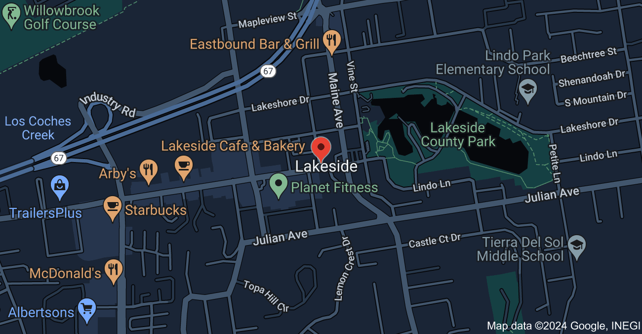 Lakeside, California Map 5 - Serviced By Dana Logsdon Roofing & Solar