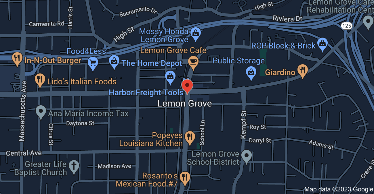 Lemon Grove, California Map 1 - Serviced By Dana Logsdon Roofing & Solar