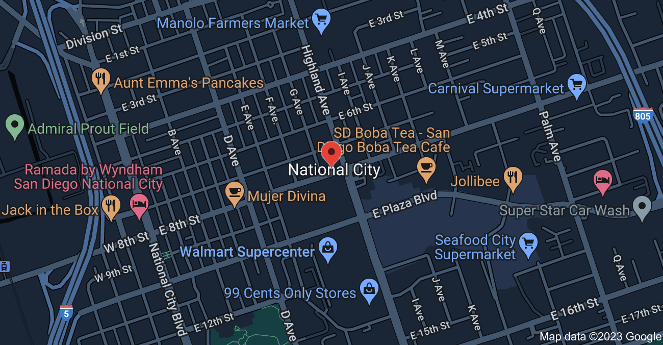 National City, California Map 1 - Serviced By Dana Logsdon Roofing & Solar