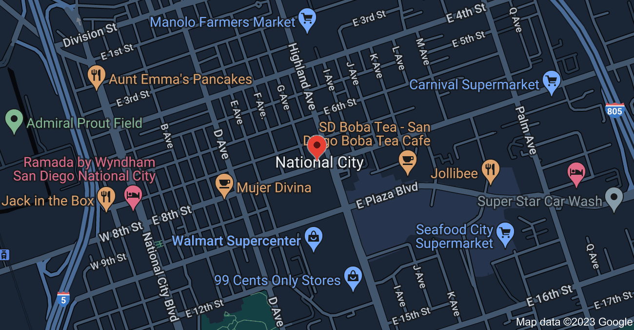 National City, California Map 5 - Serviced By Dana Logsdon Roofing & Solar