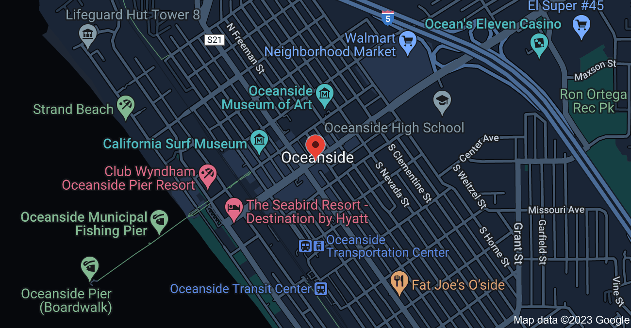 Oceanside, California Map 1 - Serviced By Dana Logsdon Roofing & Solar