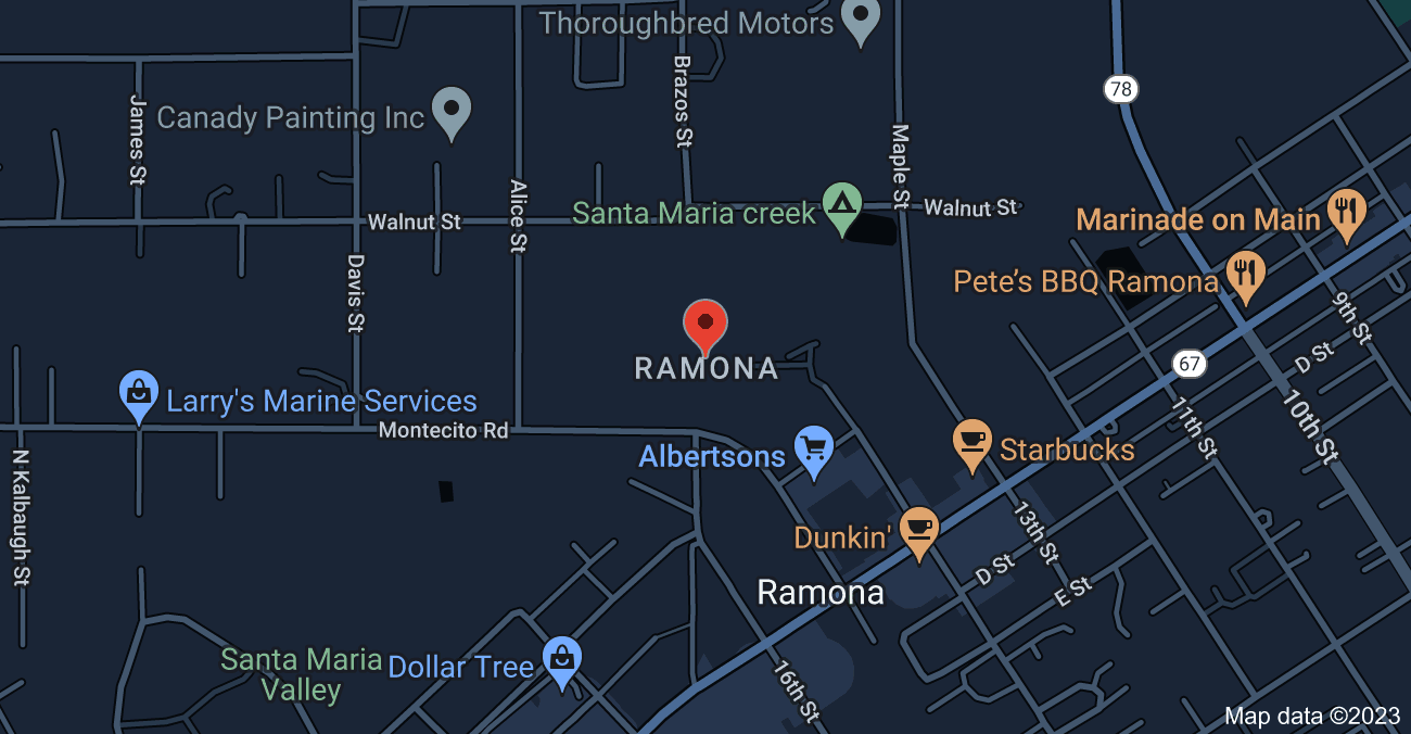 Ramona, California Map 5 - Serviced By Dana Logsdon Roofing & Solar